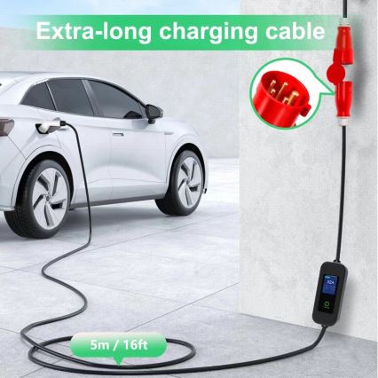 Immax - Преносима зарядна станция за електромобили EV AC Type 2 32A/380V 22kW + щепсел 230V 5м Wi-Fi Tuya