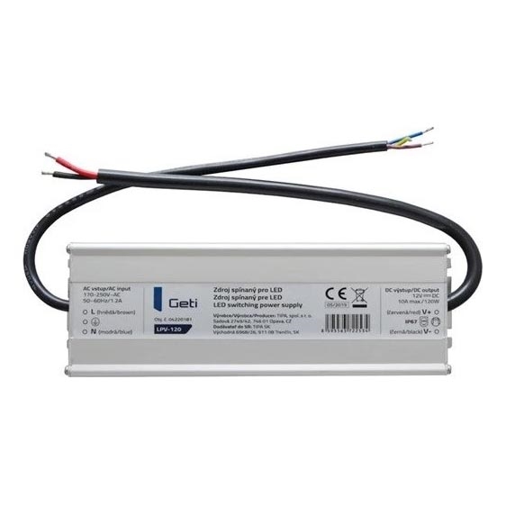 Импулсно захранване за LED ленти 120W/12V IP67