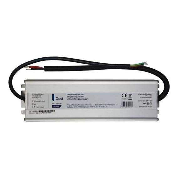 Импулсно захранване за LED ленти 200W/12V IP67