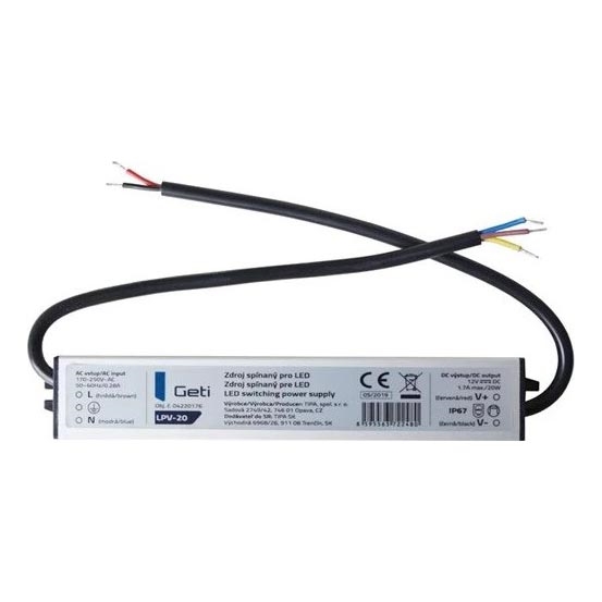 Импулсно захранване за LED ленти 20W/12V IP67