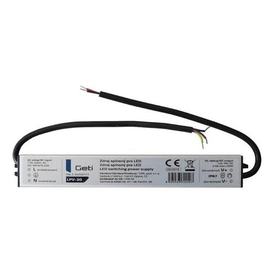 Импулсно захранване за LED ленти 30W/12V IP67