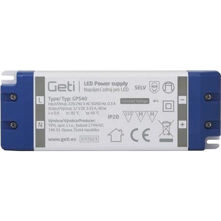 Импулсно захранване за LED ленти 40W/12V IP20