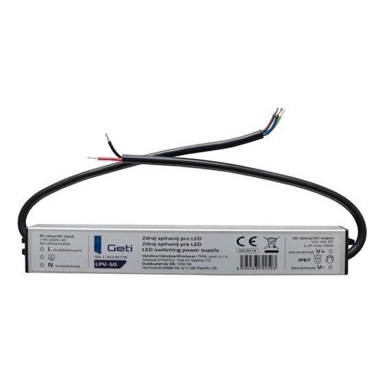 Импулсно захранване за LED ленти 50W/12V IP67