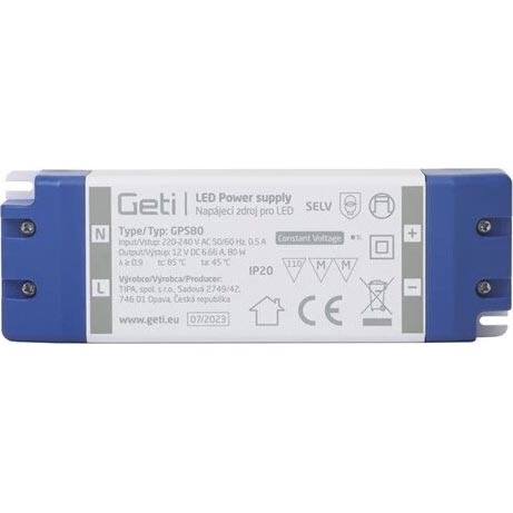 Импулсно захранване за LED ленти 80W/12V IP20