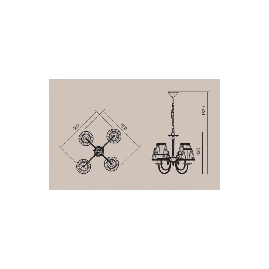 Incanti 02-657 - Пендел ILARIA 4xE14/28W/230V