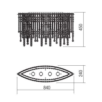 Incanti ITV CLOV4 10 60 - Кристален полилей TREVI 4xGU10/50W/230V