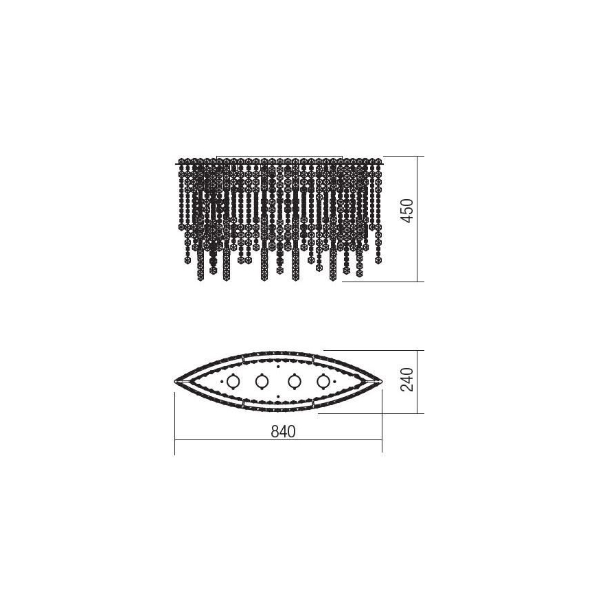 Incanti ITV CLOV4 10 60 - Кристален полилей TREVI 4xGU10/50W/230V