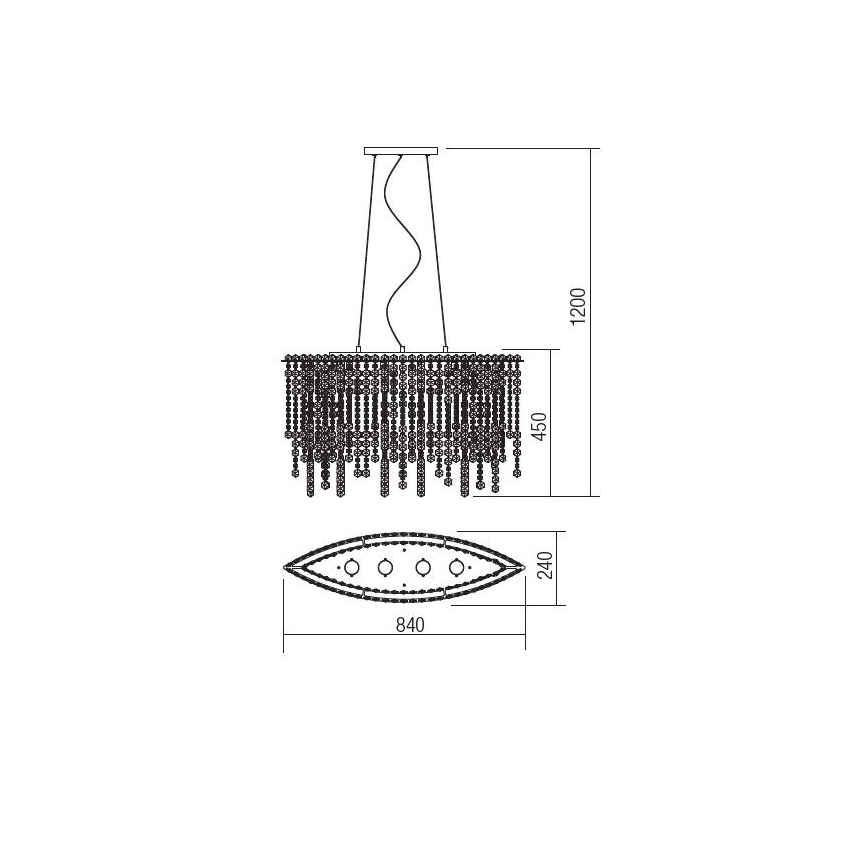 Incanti ITV POV4 10 60 - Кристален пендел TREVI 4xGU10/50W/230V