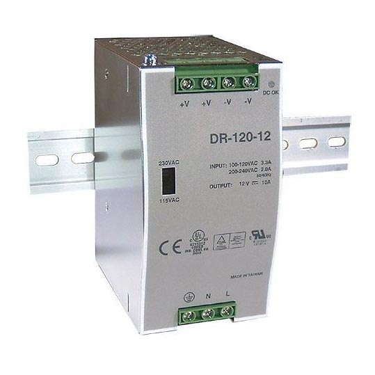 Индустриален източник на захранване за DIN релса 120W/12V/230V