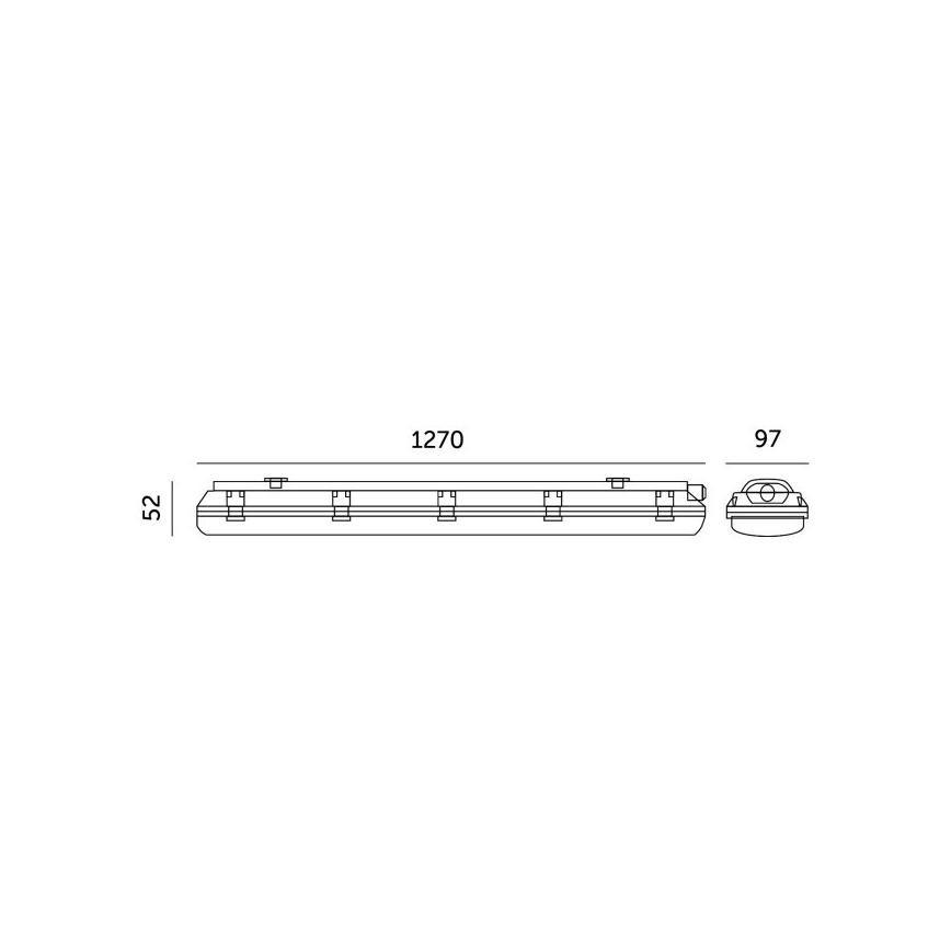 Индустриална флуоресцентна лампа HERMIC T8 2xG13/18W/230V IP65