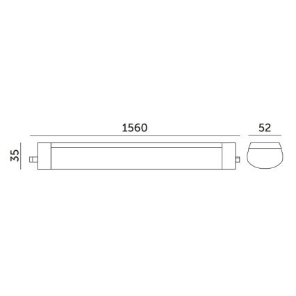 Индустриална флуоресцентна лампа LED/48W/230V IP65 4000K 156 см