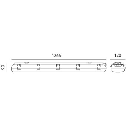 Индустриална флуоресцентна лампа T8 2xG13/18W/230V IP65