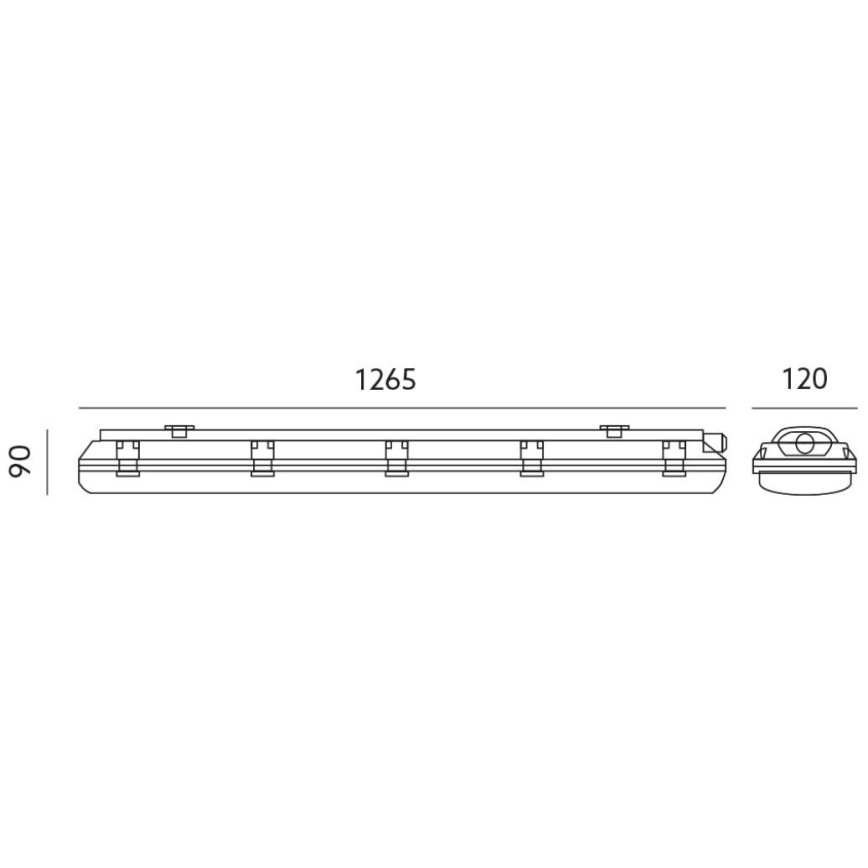 Индустриална флуоресцентна лампа T8 2xG13/18W/230V IP65