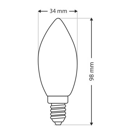 Индустриална крушка C35 E14/40W/230V 2700K