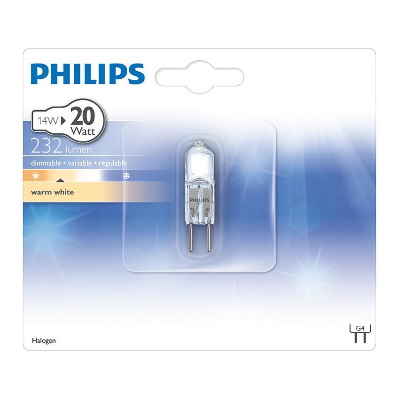 Индустриална крушка Philips HALOGEN G4/14W/12V 2900K