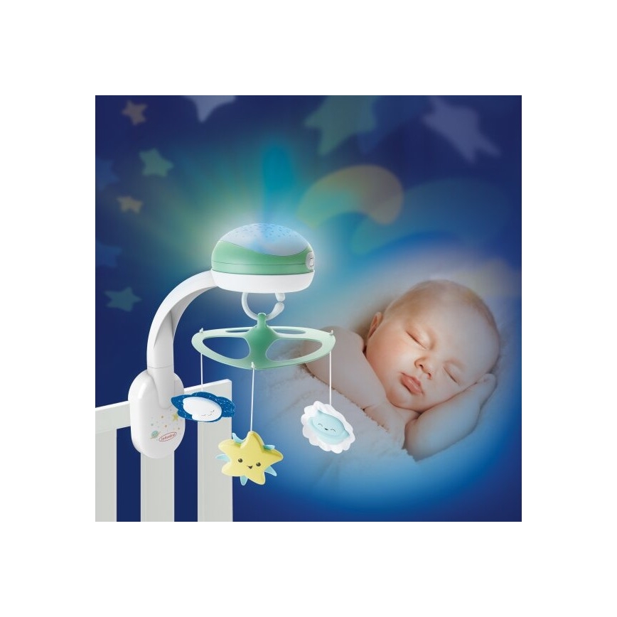 Infantino - Бебешка кошара подвижен с melody 3в1 3xAA зелен
