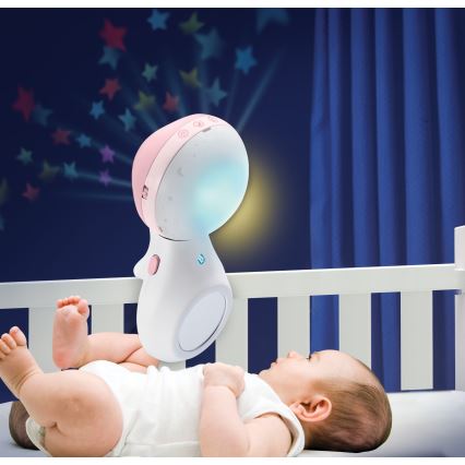 Infantino - Въртележка за бебешко креватче с мелодия 3 в 1, 3xAAA, розова