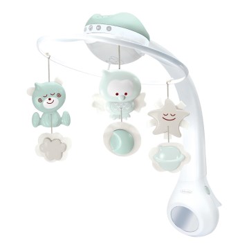 Infantino - Музикална въртележка за креватче и проектор 3в1 3xAAA зелен