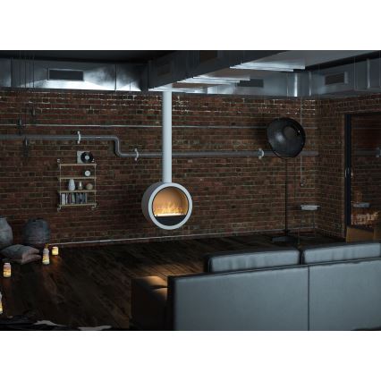 InFire - Висяща BIO камина Ø 70 см 3kW бяла