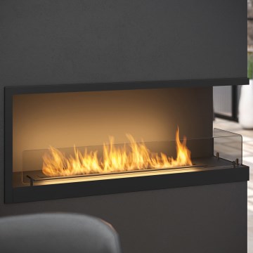 InFire - Ъглова BIO камина 110x45 см 3kW черна