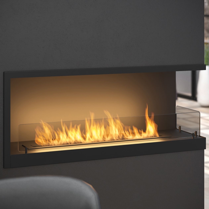 InFire - Ъглова BIO камина 110x45 см 3kW черна
