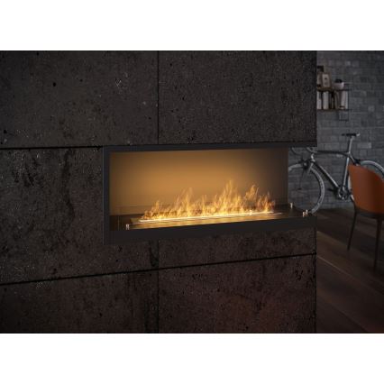 InFire - Ъглова BIO камина 110x45 см 3kW черна