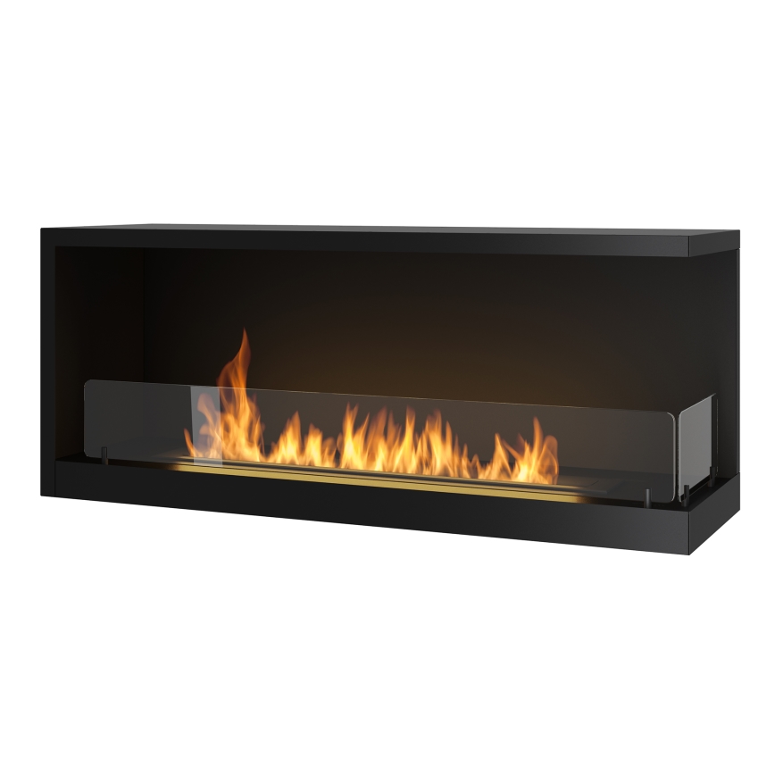 InFire - Ъглова BIO камина 110x45 см 3kW черна