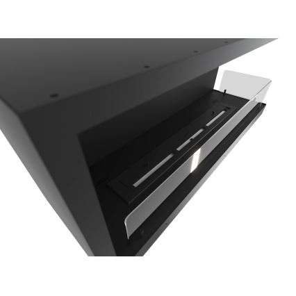 InFire - Ъглова BIO камина 110x45 см 3kW черна
