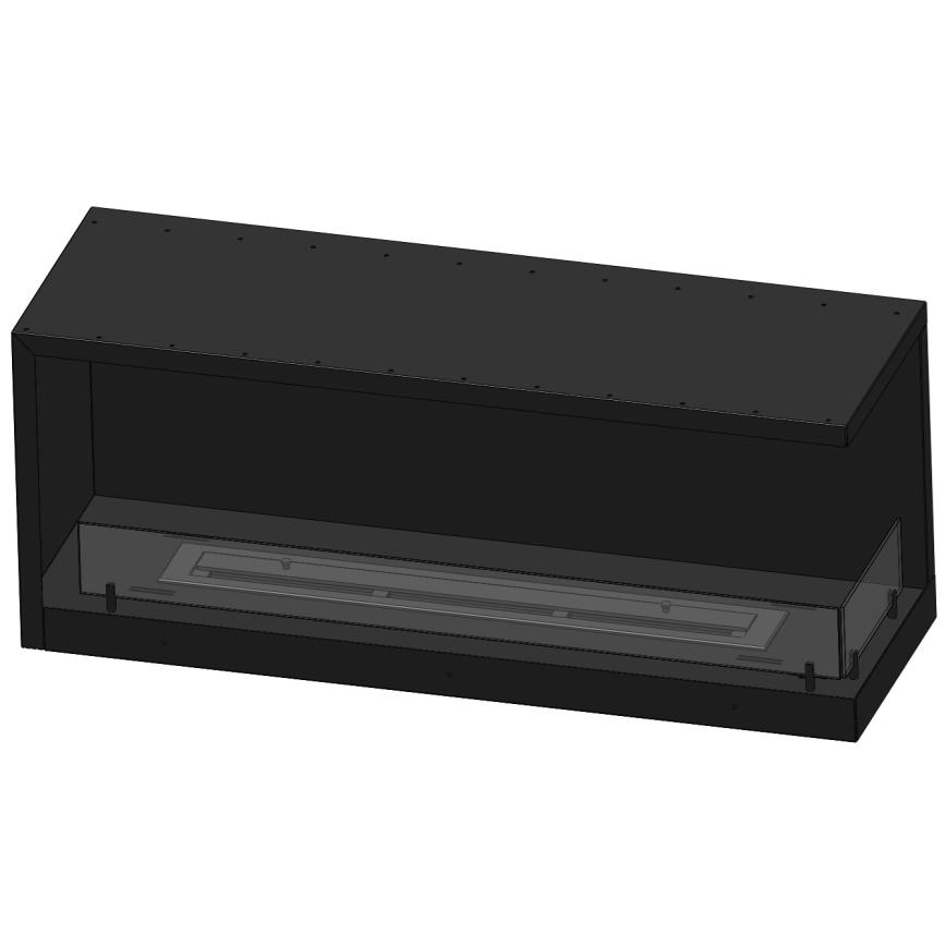 InFire - Ъглова BIO камина 110x45 см 3kW черна