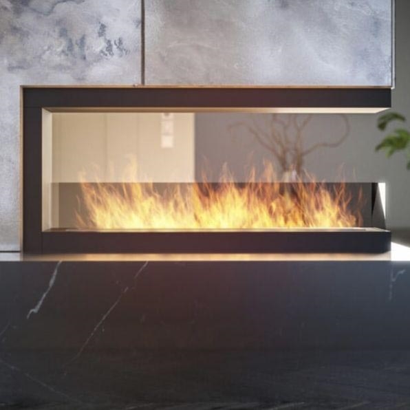 InFire - Ъглова BIO камина 120x50 см 3kW бифациална