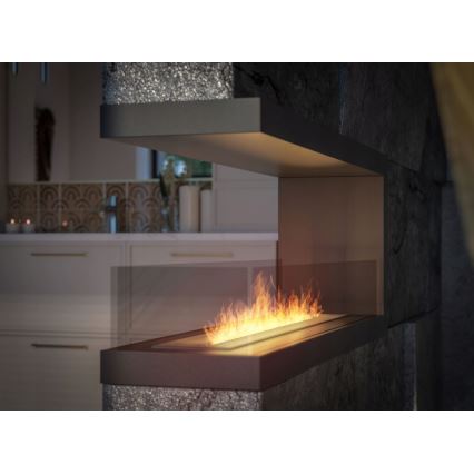 InFire - Ъглова BIO камина 120x50 см 3kW бифациална