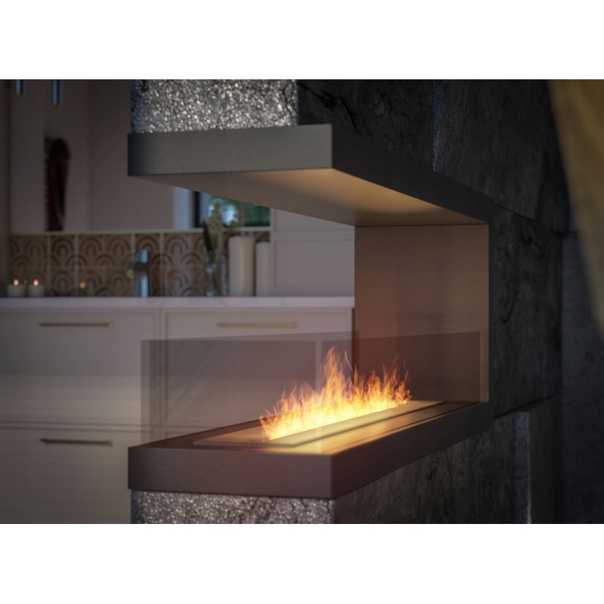 InFire - Ъглова BIO камина 120x50 см 3kW бифациална