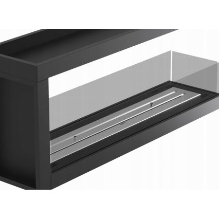 InFire - Ъглова BIO камина 120x50 см 3kW бифациална