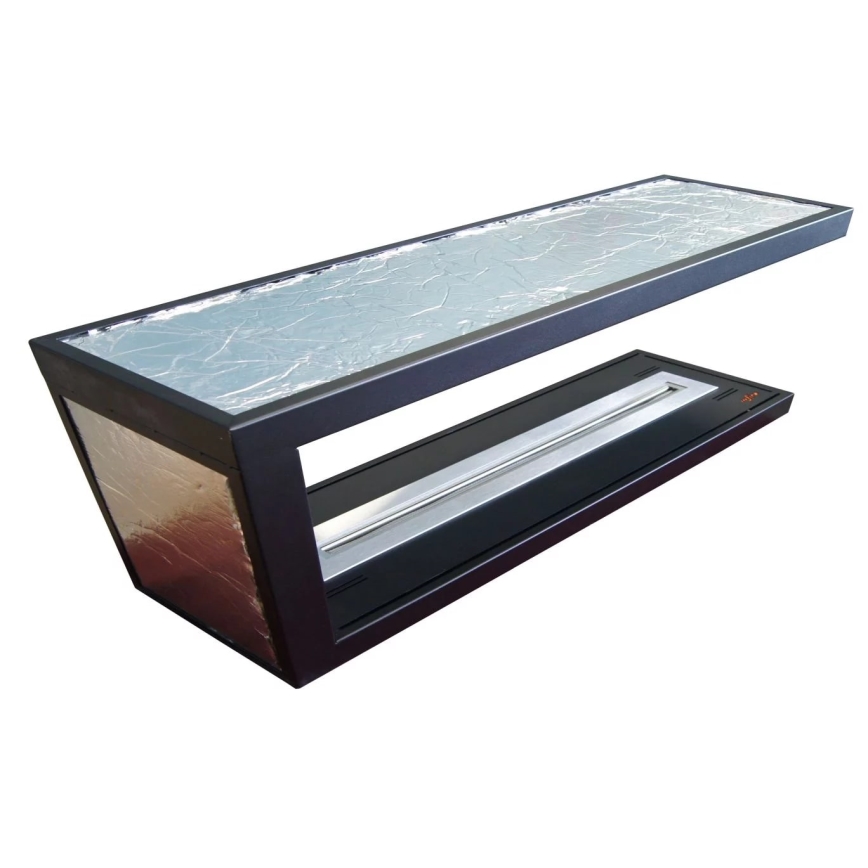 InFire - Ъглова BIO камина 120x50 см 3kW бифациална