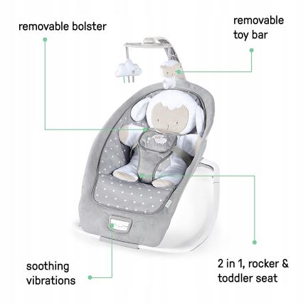 Ingenuity - Бебешка люлка с мелодия CUDDLE LAMB 3xLR14