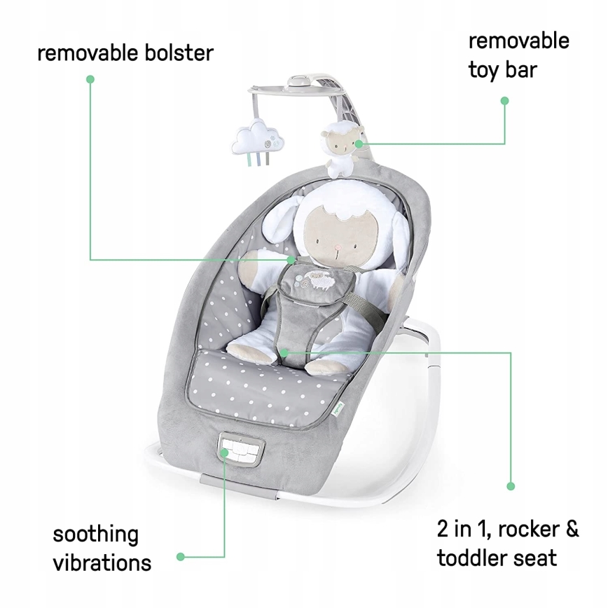 Ingenuity - Бебешка люлка с мелодия CUDDLE LAMB 3xLR14