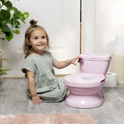 Ingenuity - Детска тоалетна със звук MY SIZE розова 2xAAA