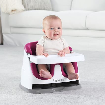 Ingenuity - Повдигащо столче за трапезна маса 2в1 BABY BASE розово