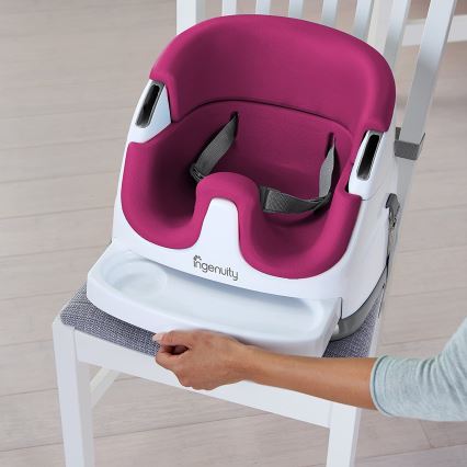 Ingenuity - Повдигащо столче за трапезна маса 2в1 BABY BASE розово