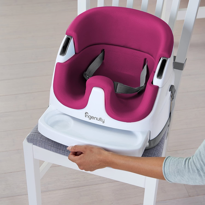 Ingenuity - Повдигащо столче за трапезна маса 2в1 BABY BASE розово
