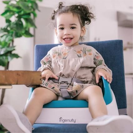 Ingenuity - Повдигащо столче за трапезна маса 2в1 SMARTCLEAN TODDLER синьо