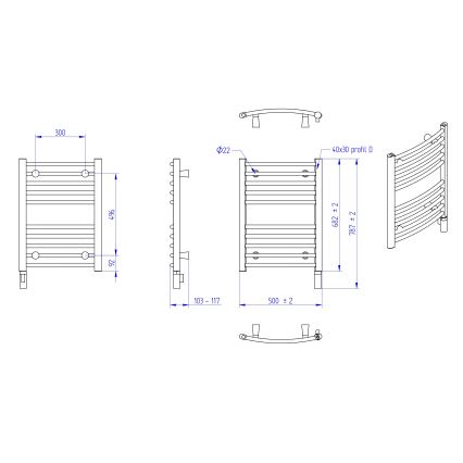 Instal Projekt - Електрически радиатор за баня AMBRE 300 W 68 x 50 см, бял