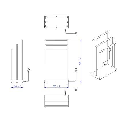 Instal Projekt - Електрически сушилник за хавлии MOBE 105 W 90x50 см, черен