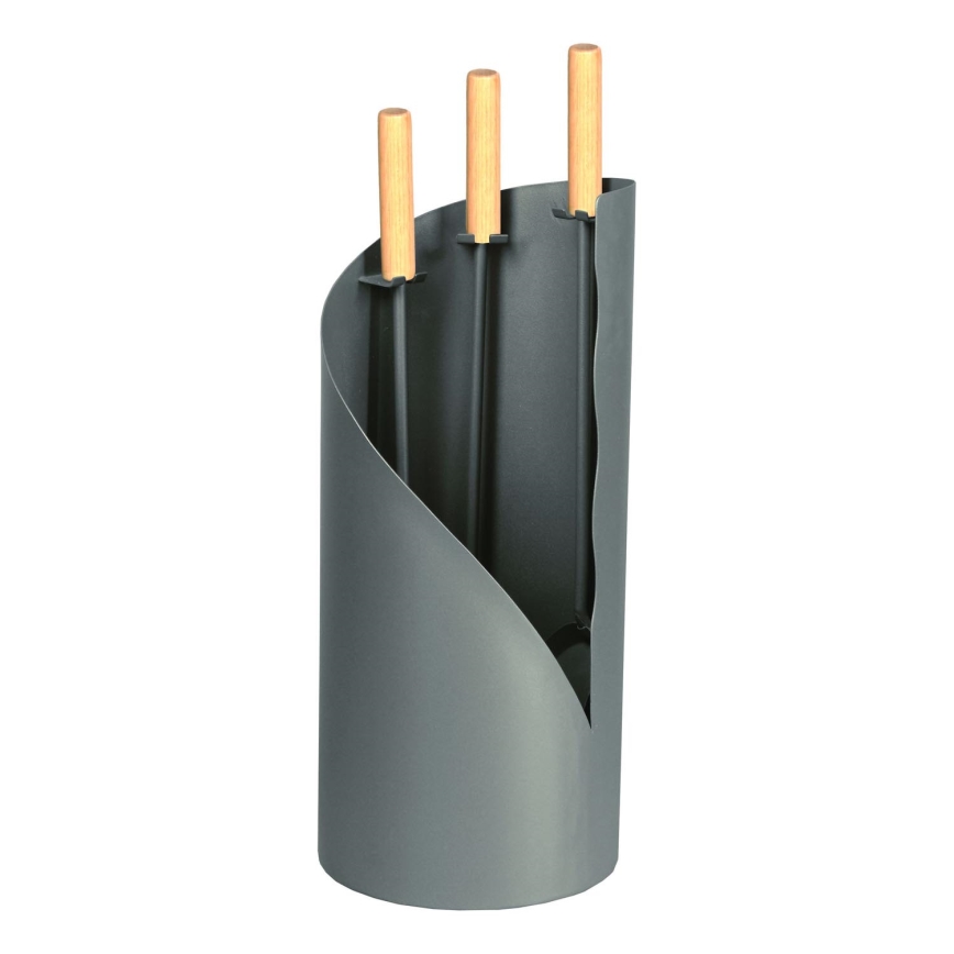 Инструменти за камина 4 бр. антрацит/смърч