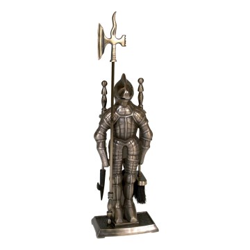 Инструменти за камина от чугун 4 бр. рицар месинг