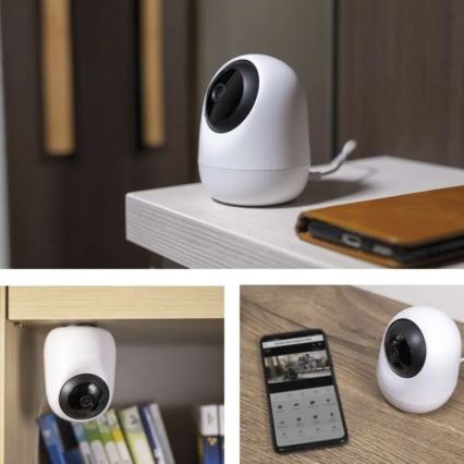 Интелигентен интериор swivel камера със сензор за движение GoSmart 5V Wi-Fi Tuya бял
