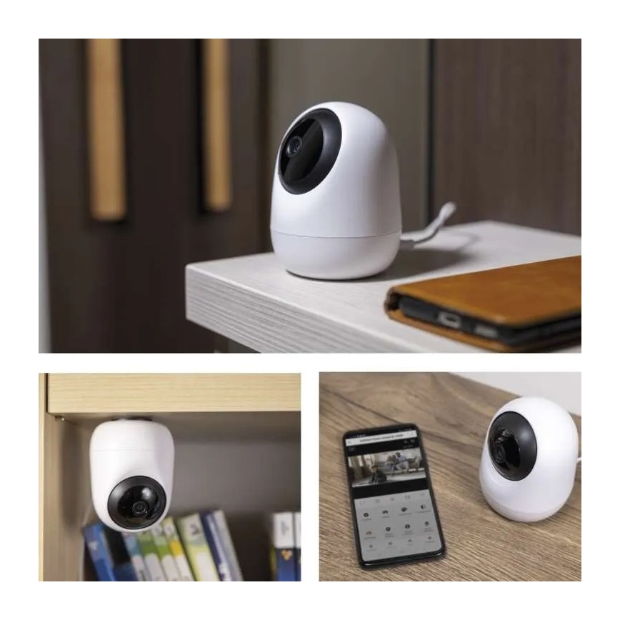Интелигентен интериор swivel камера със сензор за движение GoSmart 5V Wi-Fi Tuya бял
