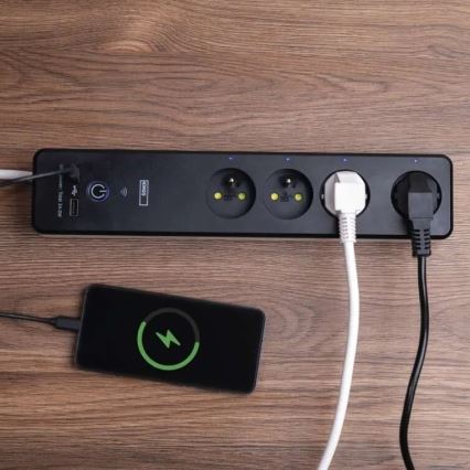 Интелигентен разширение кабел с превключвател GoSmart 4Z + 1xUSB-A + 1xUSB-C 2 m Wi-Fi Tuya