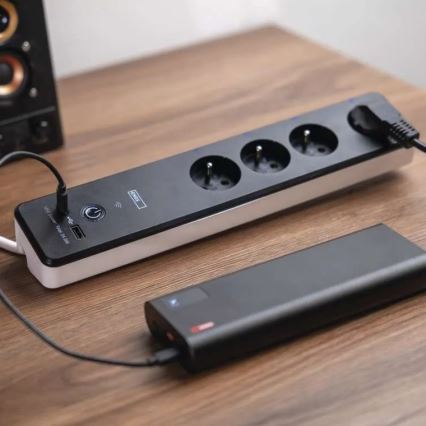Интелигентен разширение кабел с превключвател GoSmart 4Z + 1xUSB-A + 1xUSB-C 2 m Wi-Fi Tuya