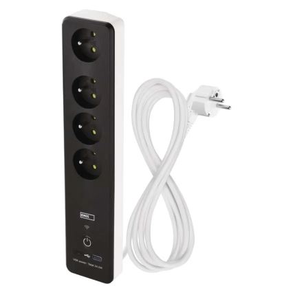 Интелигентен разширение кабел с превключвател GoSmart 4Z + 1xUSB-A + 1xUSB-C 2 m Wi-Fi Tuya